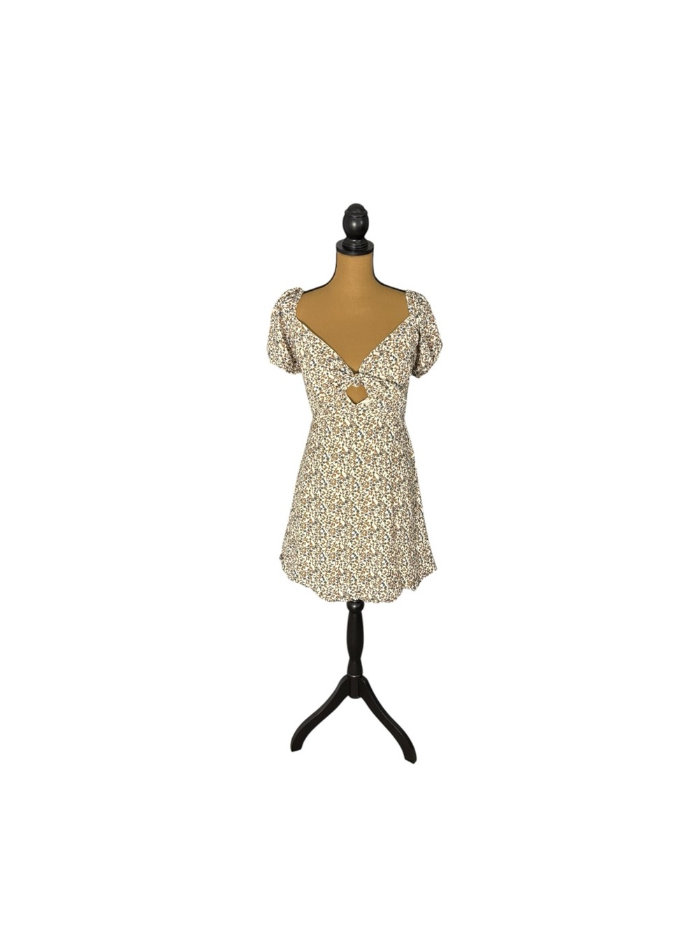 Jessica Simpson Floral Cotton Mini Dress XL Puff Sleeve Boho Romantic